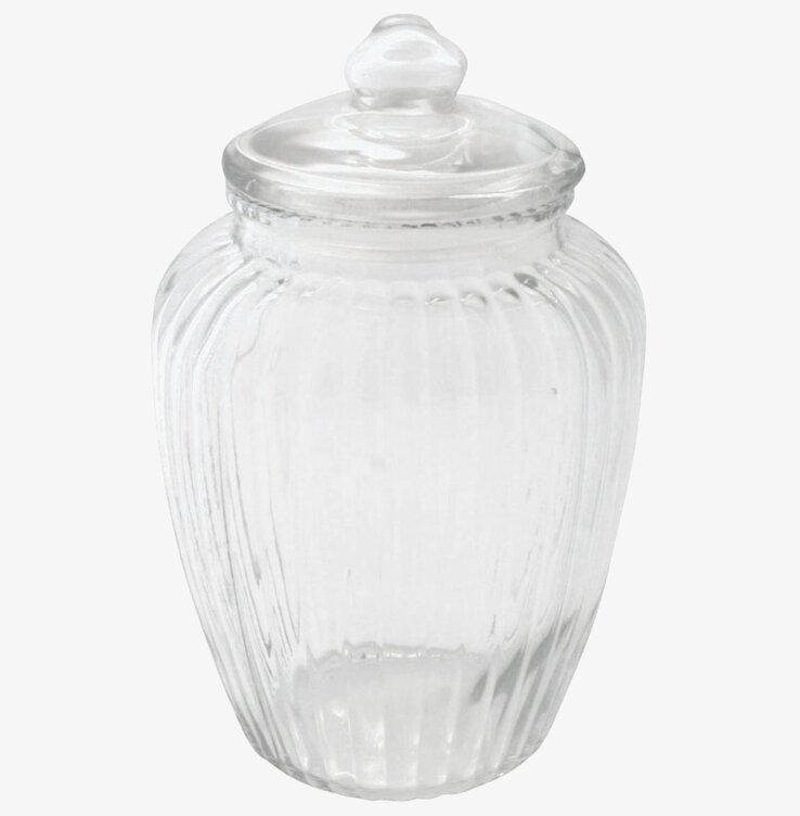 Glasburk Räfflad L från Strömshaga med räfflad design