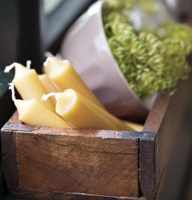 Bild av rustik estetik med ljus och växtlighet