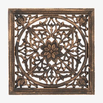 Bild av elegant geometrisk väggdekoration i svart/guld