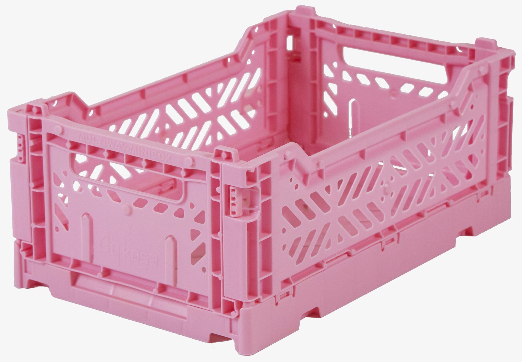 Bild av rosa förvaringslåda med triangulära hål