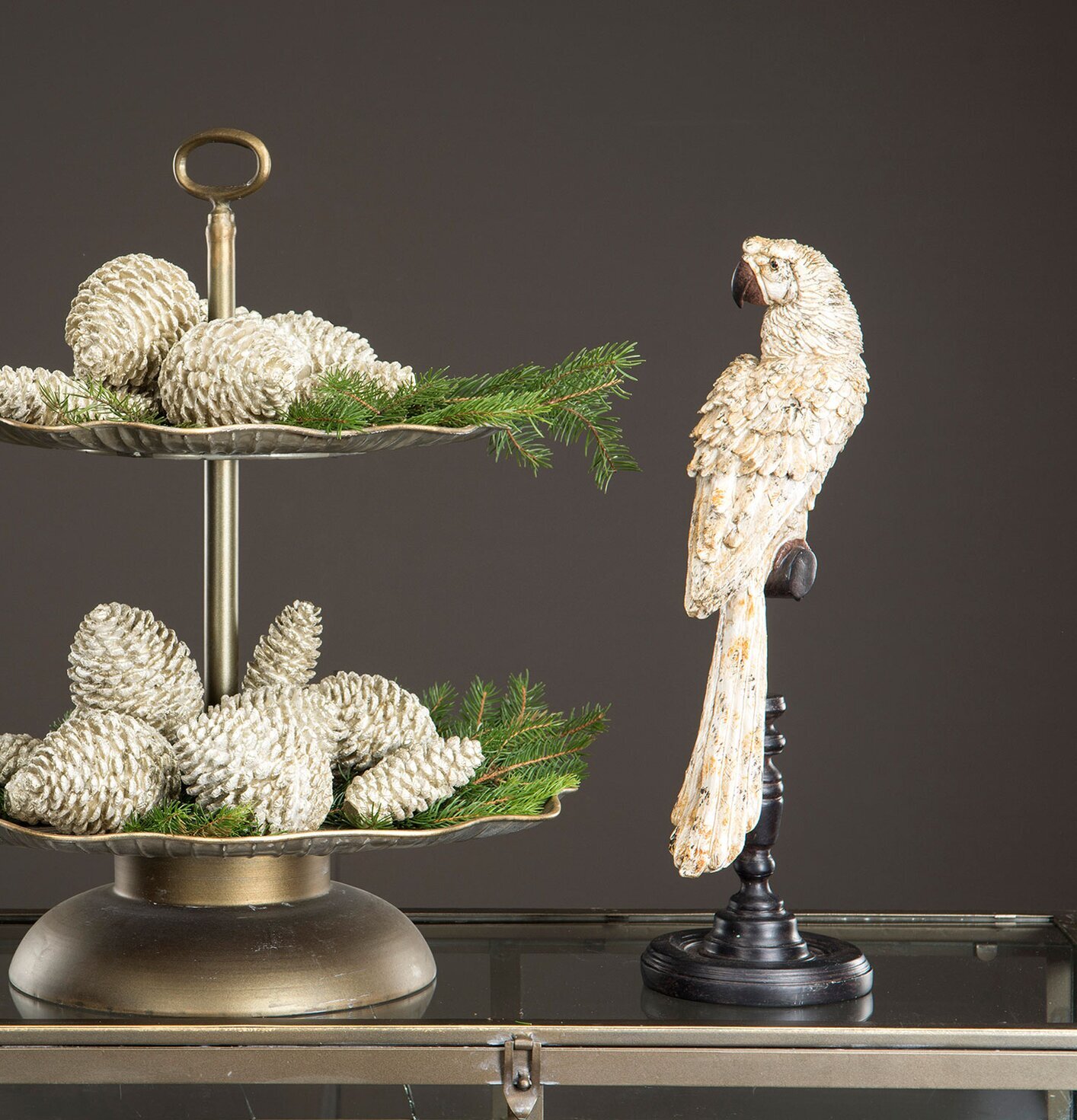 Papegoja Stativ Shabby Creme från A Lot Decoration