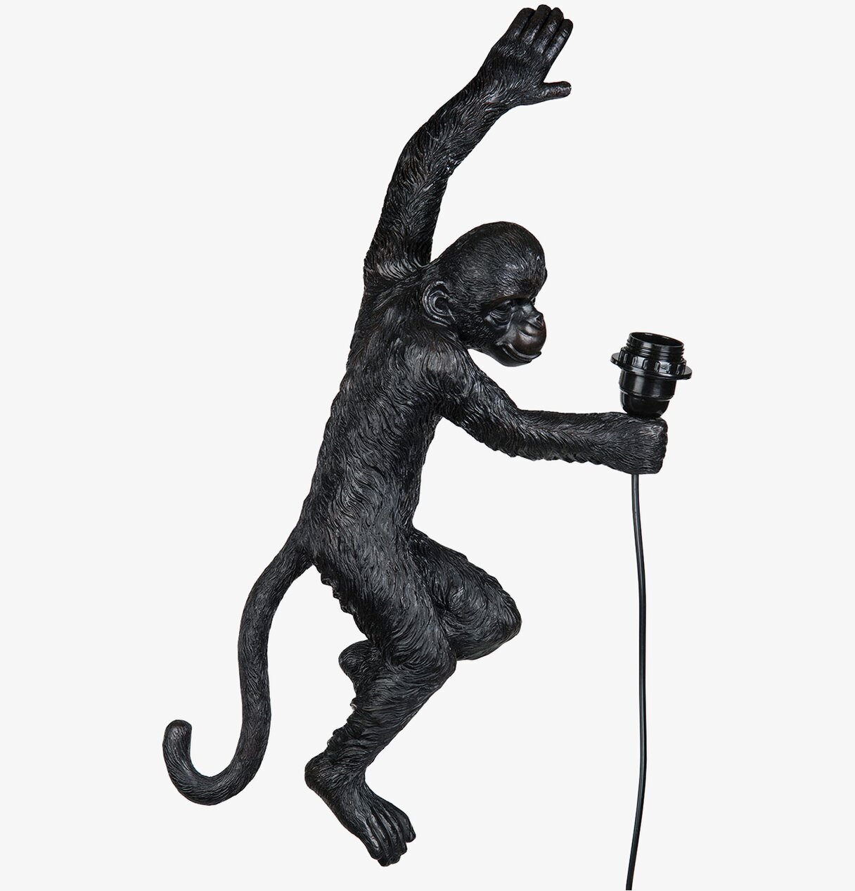Vägglampa Apa Svart från A Lot Decoration i klättrande pose