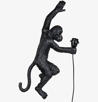 Bild av unik vägglampa formad som en svart apa