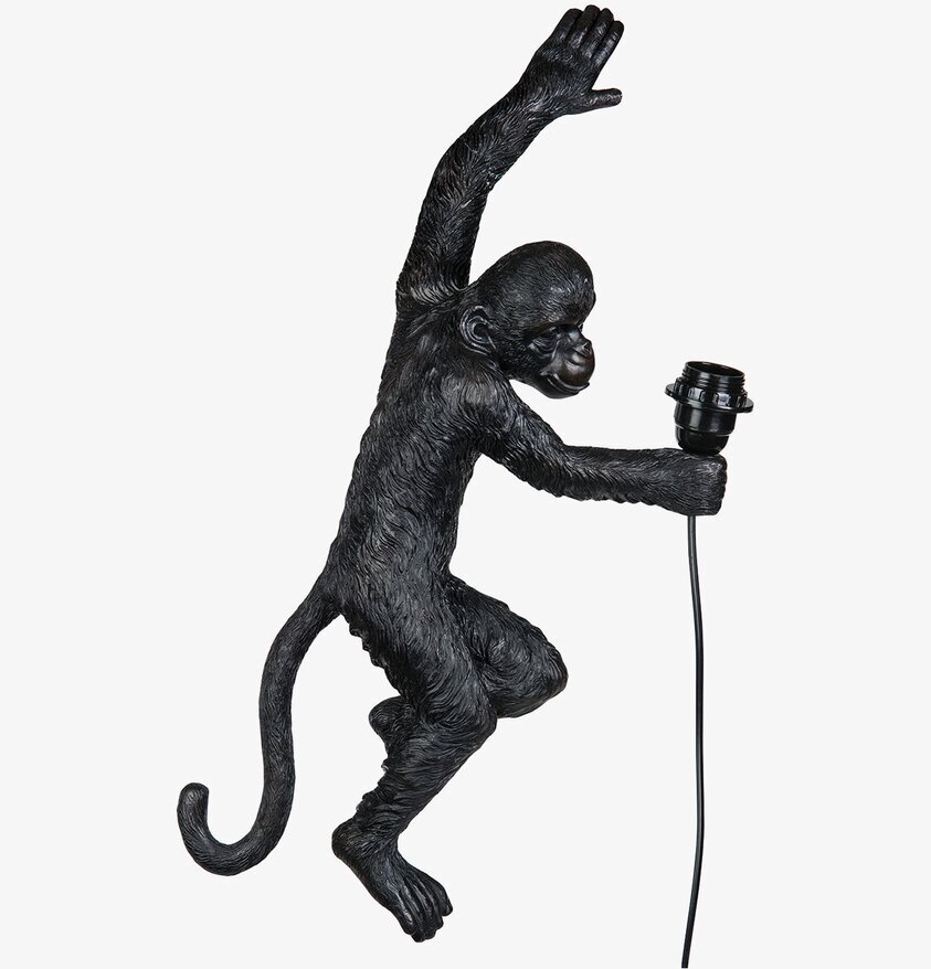 Vägglampa Apa Svart från A Lot Decoration i klättrande pose