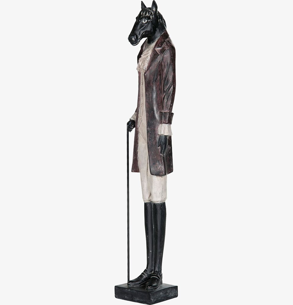 Bild av en elegant staty: häst i klassisk klädsel