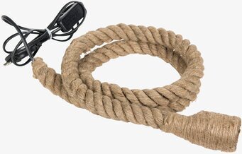 Foto av unik lampa med naturligt rep och modern stil