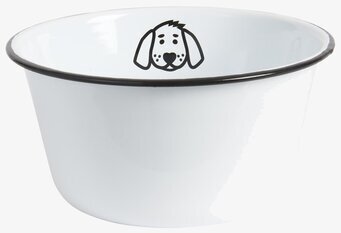 Bild av stilren och funktionell hundskål i emalj