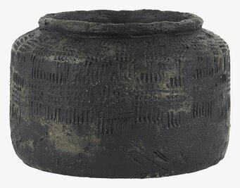 Bild av stilren och rustik kruka med geometriskt mönster