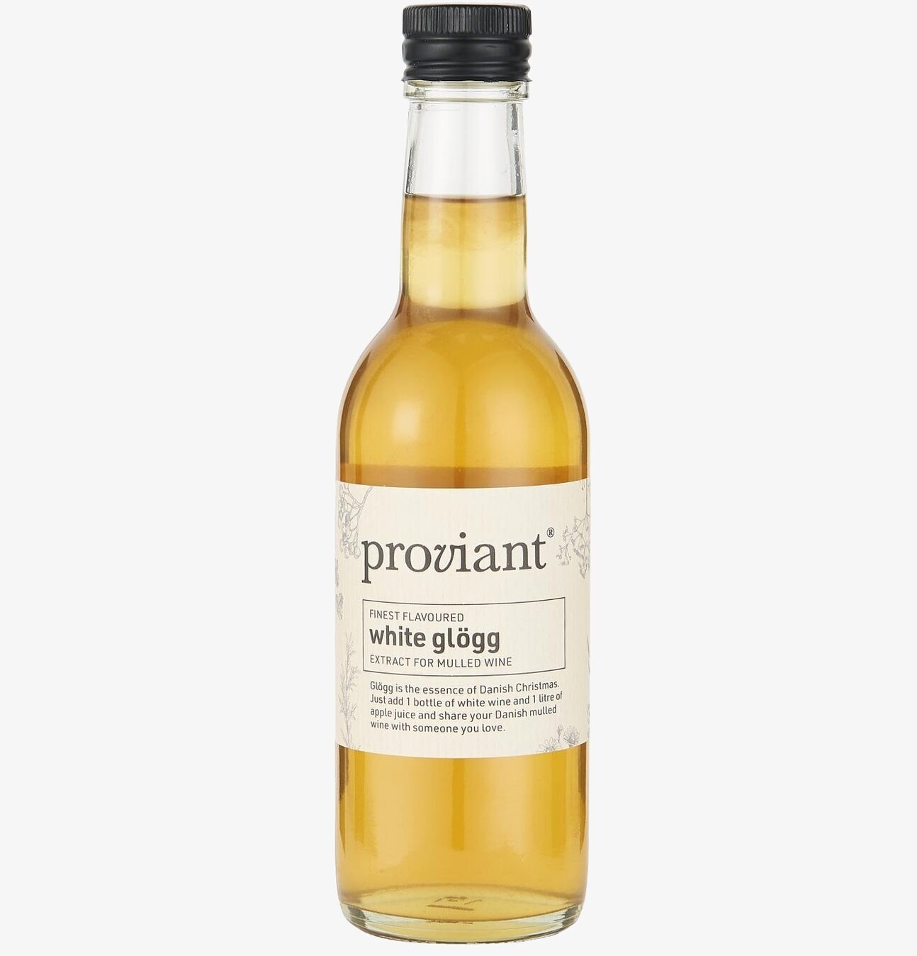 Glöggextrakt Vit från IB Laursen i en klar glasflaska