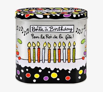 Bild av färgglad plåtburk med musikfunktion och design