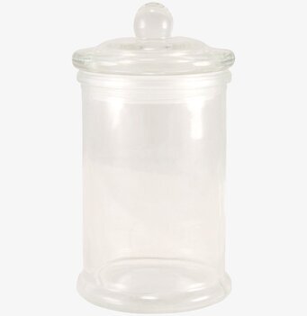 Bild av stilren glasburk för förvaring och dekoration