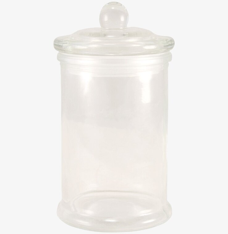 Bild av stilren glasburk för förvaring och dekoration