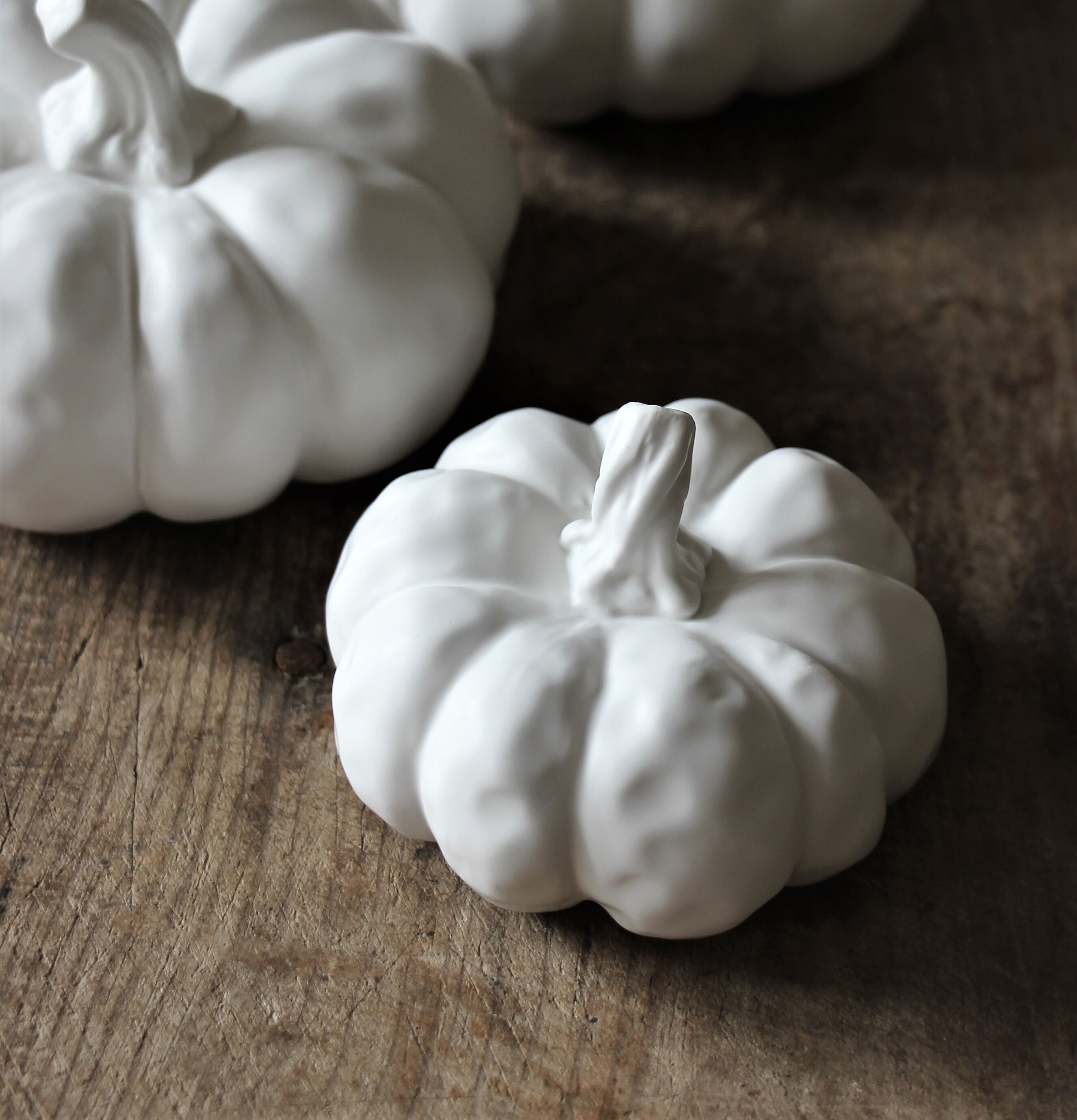 Pumpa Dekor Vit från Majas Cottage på rustik träyta