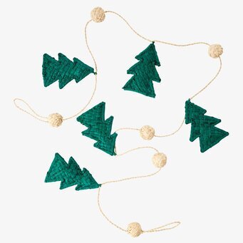 Bild av charmig och hållbar julgirlang i raffia
