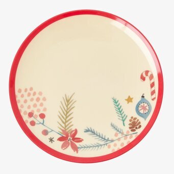 Bild av desserttallrik med julmotiv och festlig design