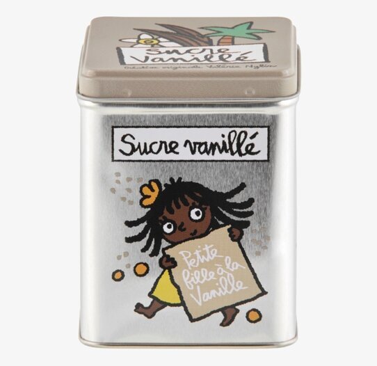 Plåtburk Vaniljsocker från Derriére la porte med illustration
