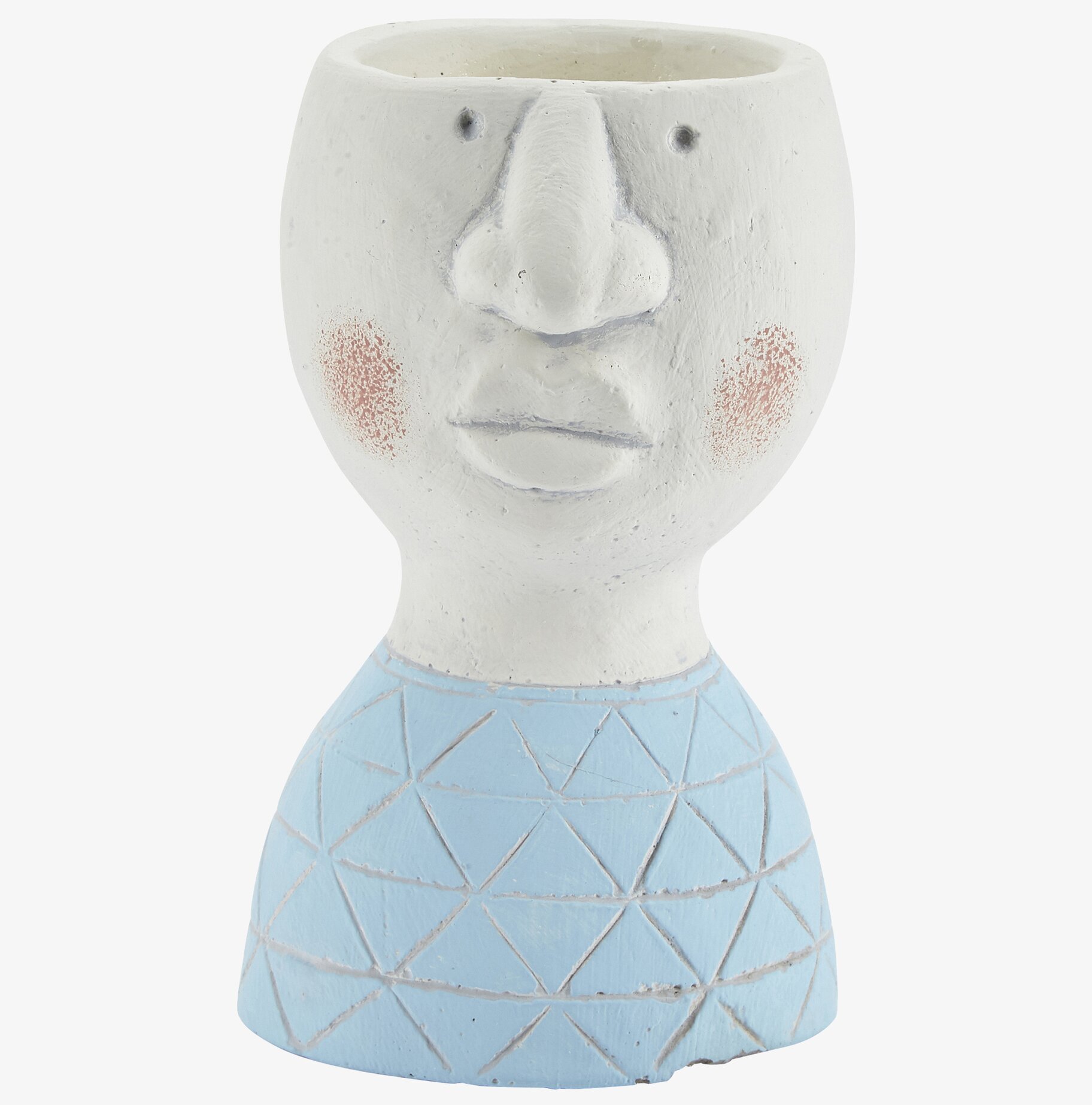 Blomkruka Ansikte Blå från Bahne, keramik med ansiktsmotiv