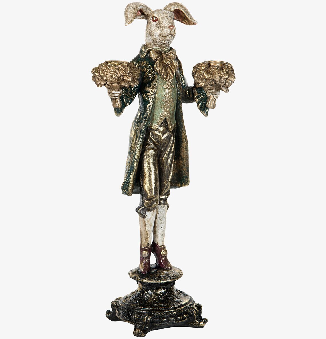 Ljusstake Kanin Mörkgrön från A Lot Decoration i kostym