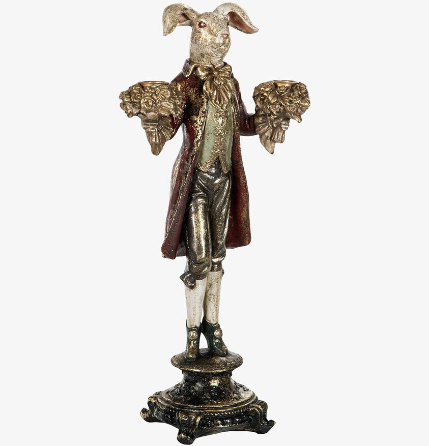 Ljusstake Kanin Mörkröd från A Lot Decoration i detalj