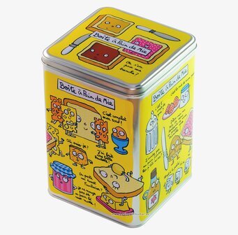 Bild av färgglad plåtburk med lekfulla illustrationer