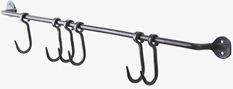 Foto av stilren väggskena med krokar och industriell stil