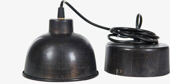 Bild av stilren taklampa med svart kupolformad skärm