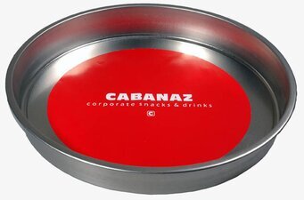 Bild av stilren och funktionell röd bricka för hemmet