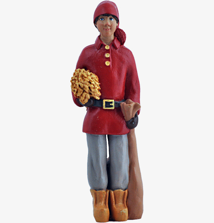 Tomtenisse Nils från Sverigealmanackan i traditionell klädsel