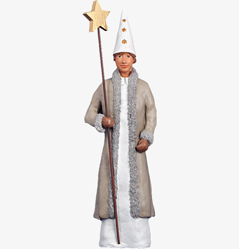 Foto av traditionell Stjärngosse i vinterklädsel