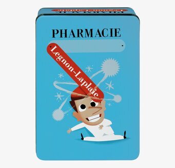 Bild av lekfull första hjälpen-burk i ljusblå design