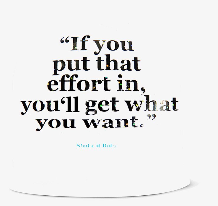 Snöglob Kim K från Shake it Baby med inspirerande citat