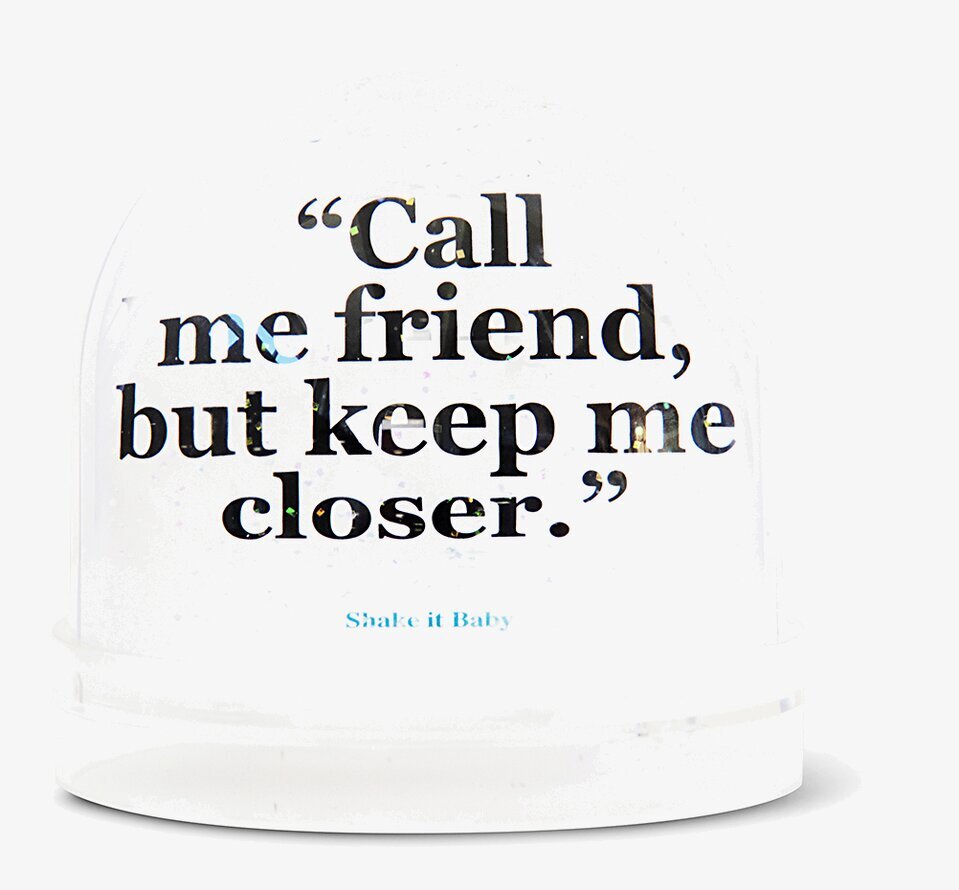 Snöglob Billie från Shake it Baby med citat och glitter