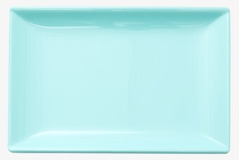 Bild av rektangulär isblå bricka med stilren design