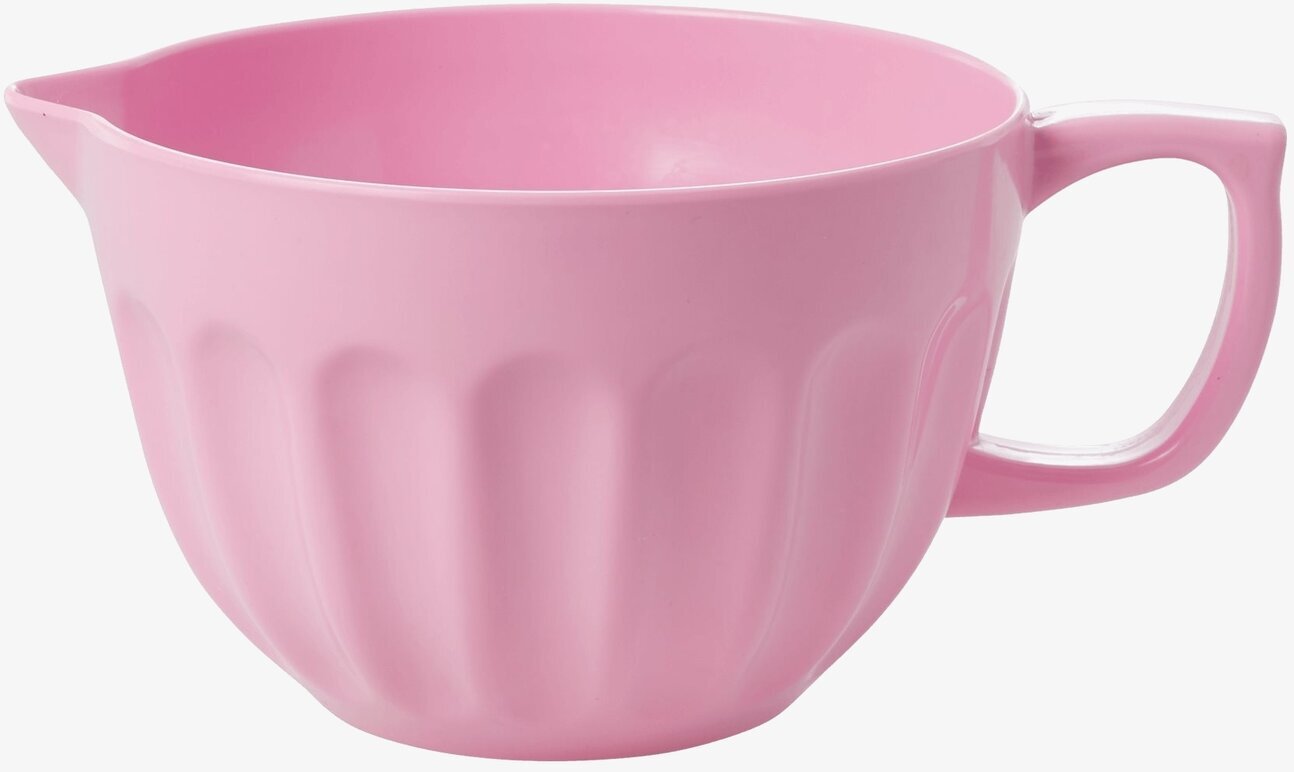 Bild av rosa vispskål i melamin med praktisk design