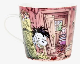 Bild av livfull mugg med hästmotiv och lantlig charm