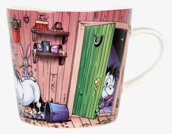 Bild av livfull och humoristisk mugg med hästmotiv