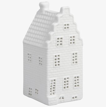 Bild av charmig ljuslykta som liknar ett kanalhus