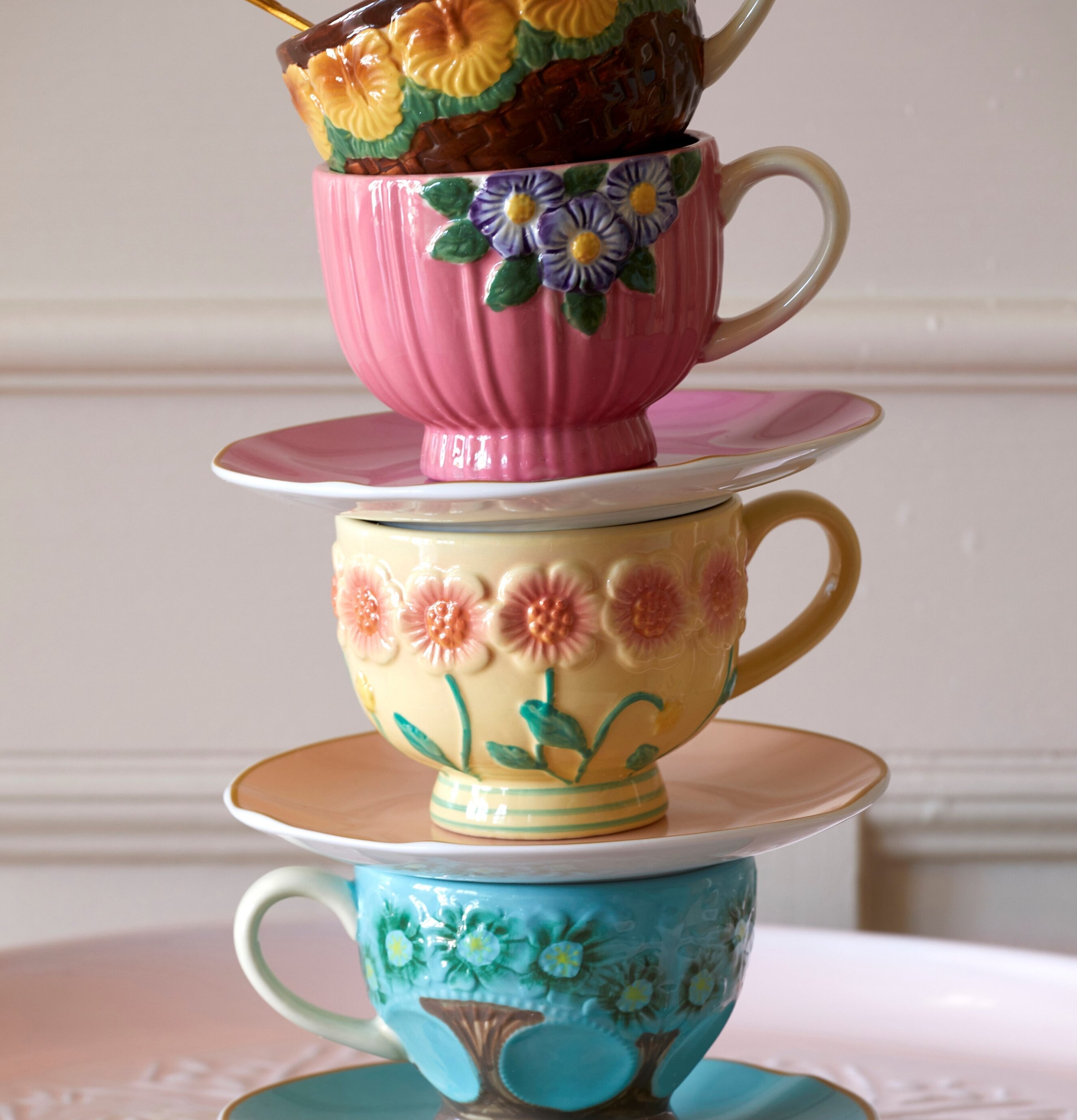 Keramikmugg Pink Flower Design från Rice med blommotiv