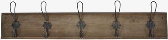Bild av klädhängare med fem krokar i trä och metall