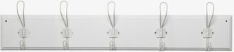 Bild av vit klädhängare med fem krokar i stilren design