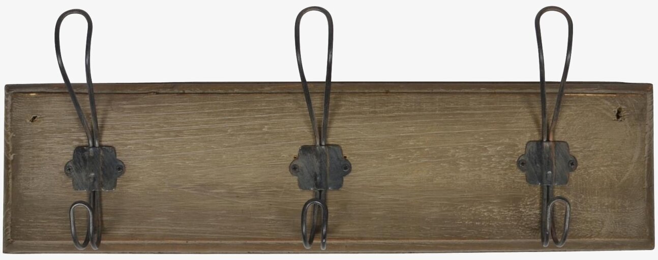 Klädhängare 3 krokar Brun från IB Laursen mot neutral bakgrund
