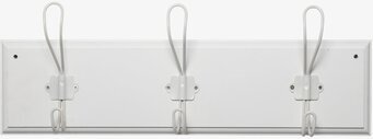 Bild av stilren vit klädhängare med tre krokar