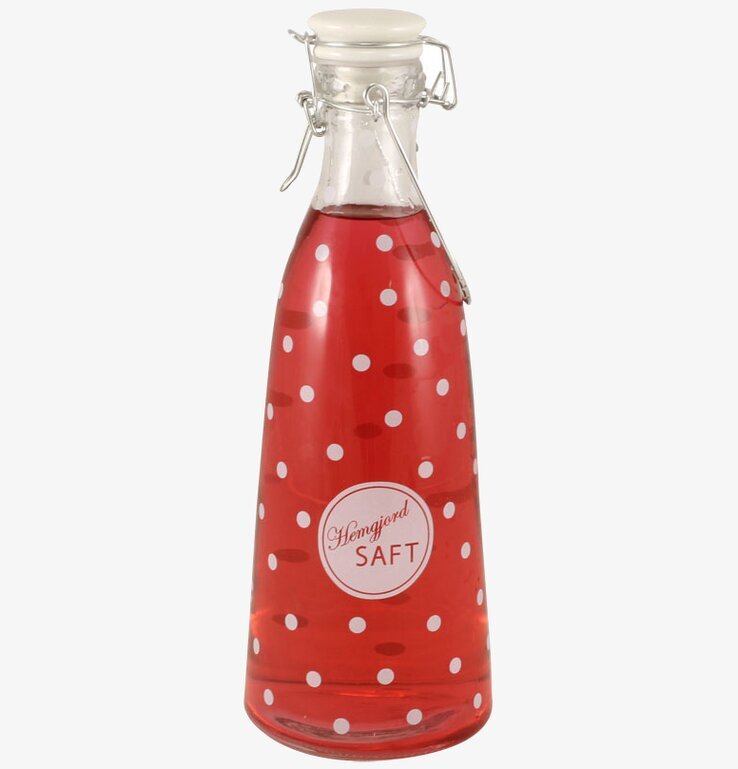 Flaska Hemgjord Saft Vit från Strömshaga med röd saft