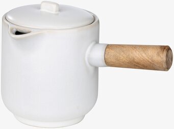 Foto av kanna med trähandtag och minimalistisk design