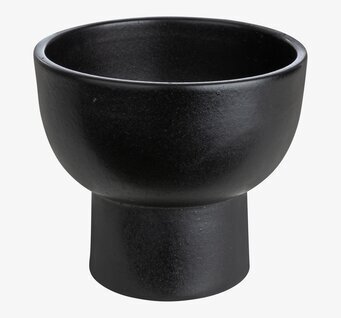 Foto av stilfull svart skål i stengods med modern design