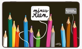 Foto av färgglad pennbox med retroinspirerad design