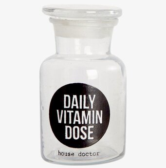 Bild av elegant glasburk för vitaminer och småsnacks