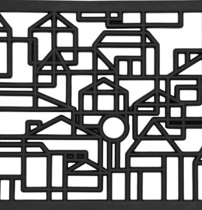 Gummimatta Villastad från Dixie med geometriskt mönster