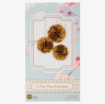 Bild av eleganta gyllene pom-poms för festdekorationer