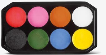 Bild av livfull ansiktsfärgspalett med åtta färger